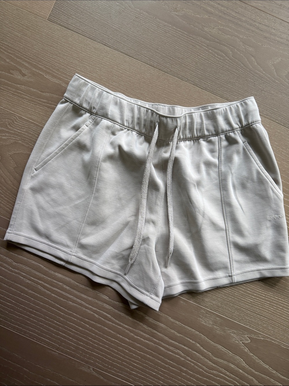 Prana Cream Athletic Drawstring Shorts